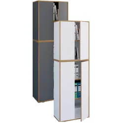 VCM Holz Büroschrank Ordner Aktenschrank Büromöbel Schrank Salia 5-fach Breite 60 cm Drehtüren