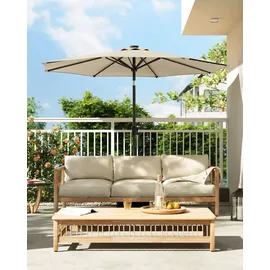 Songmics Sonnenschirm Ø 300 cm Beige