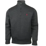 Polo Ralph Lauren Troyer Half Zip Pullover Sweatshirt Entspannter Schnitt, Stehkragen, Halbreißverschluss grau|schwarz M