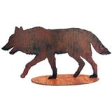 itsisa ® Dekofigur Wolf auf Platte im Rost Design, Rostfigur für den Garten, Gartendeko