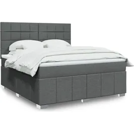 vidaXL Boxspringbett 180 x 200 cm Dunkelgrau