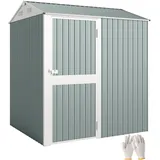 Metall Gerätehaus 3,5 M2, Hoher Abschließbar Geräteschuppen Mit Sattedach Lüftungen Handschuhen, 209 X 177 X 236 Cm