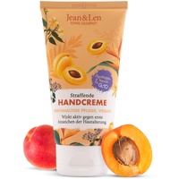 Jean&Len Jean & Len Straffende Handcreme Aprikosenkernöl/Q10, reichhaltige Pflege, Wirkt aktiv gegen erste Anzeichen der Hautalterung, für trockene Hände, ohne Parabene & Silikone, Handcreme Tube, 75 ml