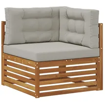 vidaXL Outdoor Ecksofa Loungesofa Akazie Natur/grau