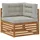 vidaXL Outdoor Ecksofa Loungesofa Akazie Natur/grau