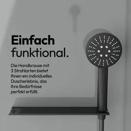 Marwell Dusche Komplett Marwell Komplettdusche Grey Style Round 215x90x90cm - Fertigdusche mit 5mm gehärtetem Glas - mit Regal Ablagefläche für - Hochwertige Aluminiumrahmen -