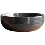 Tikamoon Rundes Marmorwaschbecken Pia Dark Grey