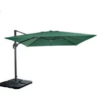 Mendler Gastronomie-Ampelschirm HWC-A96 300 x 300 cm dunkelgrün inkl.