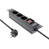 InLine Steckdosenleiste 2 m Schwarz 3 St.