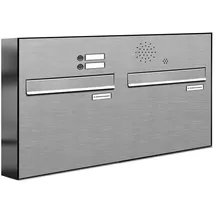 AL Briefkastensysteme Durchwurfbriefkasten Edelstahl Silber