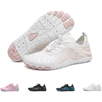 GemChve Barfußschuhe Damen Wasserschuhe Herren Barfuss Schuhe Walkingschuhe Schnell Trocknen Aquaschuhe Atmungsaktives rutschfest Weich Leicht Fitnessschuhe White 39EU - 39 EU