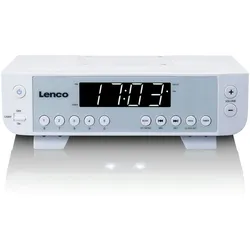 Lenco KCR-11WH Tragbares Radio mit LED-Beleuchtung und Timer