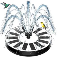 Springbrunnen Solar für Außen Klein, SZMP Solar Teichpumpe mit 8 Düsen & 4 Fixe Rohre Solar Wasserpumpe Solar schwimmender Fontäne Pumpe für Gartenteich Oder Springbrunnen Vogel-Bad Fisch Behälter
