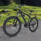 CHIMHOON 26" Schwarzes Mountainbike MTB Aluminium und Kohlenstoffstahl 21 Gang Schaltung Erwachsenen-Fahrrad für Jungen, Mädchen, Damen & Herren (165-185 cm)