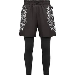 PLEIN SPORT Herren Tight THUNDER TIGER, Schwarz, L