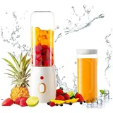 Powerwill Entsafter Entsafter und Mini Mixer, Smoothie Maker, USB Standmixer, 40,00 W, Tragbarer Mixer für Smoothies, Obst und Gemüse-Entsafter, für Reisen weiß