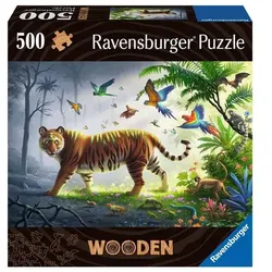 Ravensburger Puzzle - WOODEN Puzzle - Tiger im Dschungel - 500 Teile