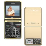 XGODY S200 Klapphandy(Kaufen Sie eins und erhalten Sie eins gratis) Smartphone (2.4 Zoll, 32MB RAM +32MB ROM 180° Faltwinkel 1300mAh 2G-Netzwerk Klapphandy) goldfarben
