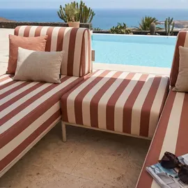 Oviala Modulares niedriges Gartenmöbel-Set Loungesofa rot