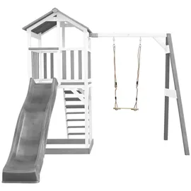Axi Spielturm Beach Tower mit Einzelschaukel und Rutsche grau