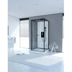 Komplettdusche MARWELL "Square", weiß (schwarz, weiß), B:90cm H:230cm T:90cm, Duschkabinen, inkl. Armaturen
