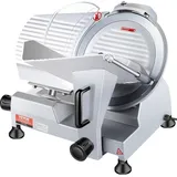 Kommerzieller Fleisch Allesschneider 240 W, Elektrische Aufschnittmaschine Lebensmittelschneider mit 25,4 cm-Kohlenstoffstahlklinge, 0–12 mm Eins...