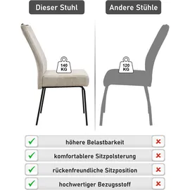 Hela 4-Fußstuhl ELVAS Polyester beige/schwarz