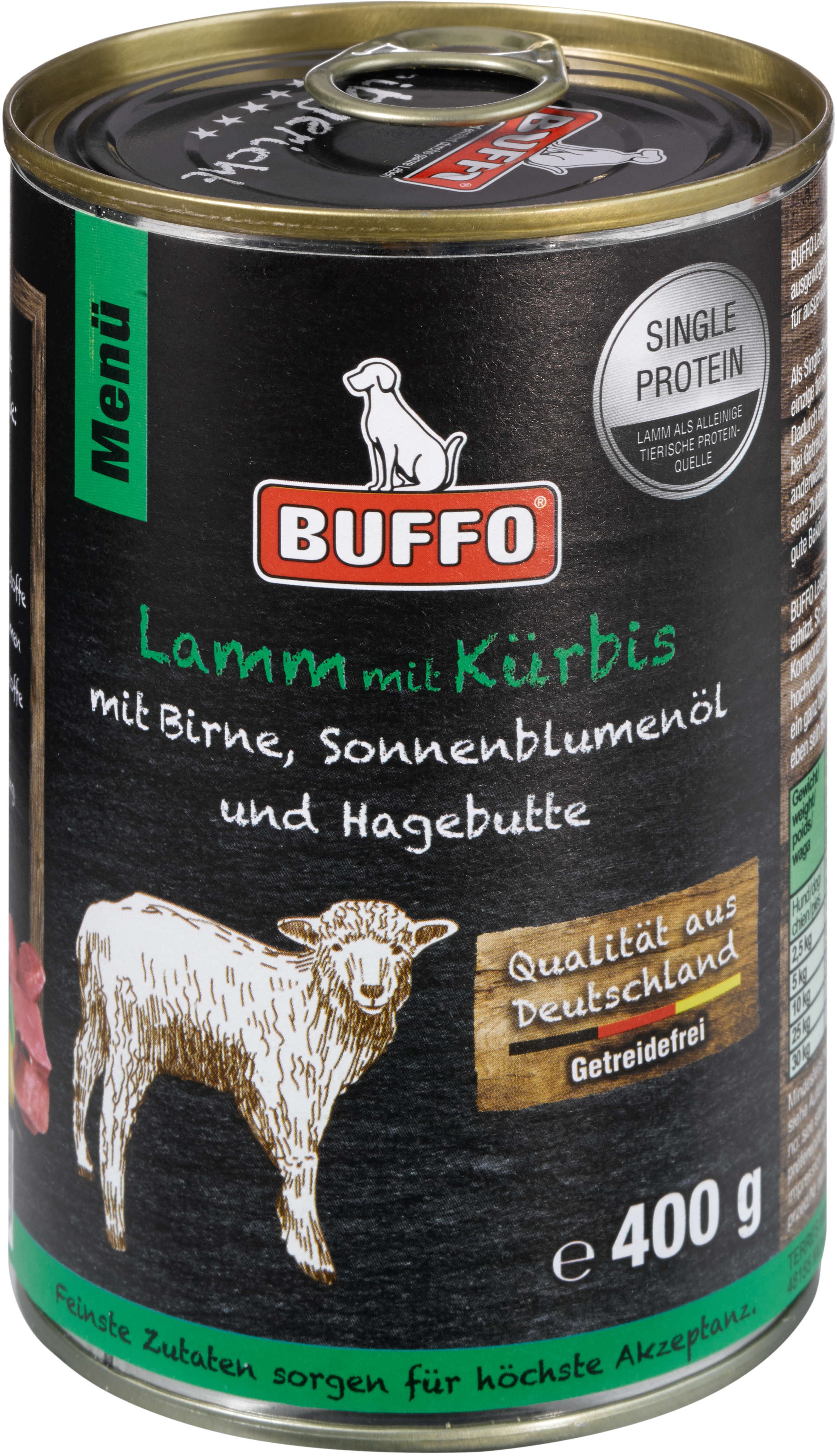 BUFFO Hunde-Nassfutter Leibgericht Lamm mit Kürbis