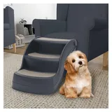 furnicato Haustiertreppe Klappbare Hundetreppe 38x50x38 cm Dunkelgrau für kleine und große grau