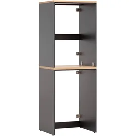 Schildmeyer Mehrzweckschrank-Set SCHILDMEYER "Solea", schwarz (anthrazit, eichehellfarben), Holzwerkstoff, Kastenmöbel-Sets, Breite 134 cm, Stapelbare Schränke, Variabel anbringbare Traverse