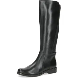 Stiefel CAPRICE, Damen, Gr. 38, Normalschaft, schwarz, Leder, Lederimitat, unifarben, Basic, Schuhe, Blockabsatz, Langschäfter, Businessstiefel in bequemer Weite