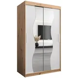 abiks möbel Schwebetürenschrank MADRYT 120 x 200 x 62 cm Weiß