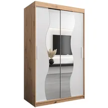 abiks möbel Schwebetürenschrank MADRYT 120 x 200 x 62 cm Weiß