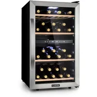 Weinkühlschrank Getränkekühlschrank 2 Zonen Weinschrank 118L Glastür 45 Flaschen