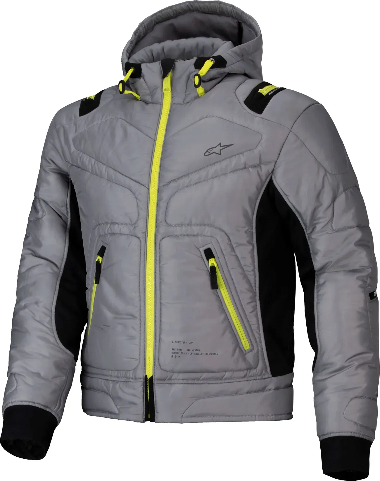 Alpinestars Mohobbs, veste textile imperméable - Gris/Noir/Vert Néon - M