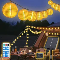 salcar Lampion Solar 20 m 80 LED spritzwassergeschützt weiß