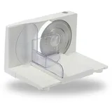 sommertal Allesschneider AS170 150W Edelstahlmesser mit Wellenschliff,klappbar platzsparend, elektrische Schneidemaschine Brotschneidemaschine, Profi Aufschnittmaschine weiß 0-15mm