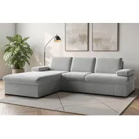 sit&more Ecksofa SIT & MORE "Moreno L-Form, B: 247 cm", grau (hellgrau), B:247cm H:82cm T:171cm, 100% Polyester, Sofas, Ecksofa, mit Armteilverstellung, optional Bettfunktion