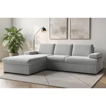 sit&more Ecksofa SIT & MORE "Moreno L-Form, B: 247 cm", grau (hellgrau), B:247cm H:82cm T:171cm, 100% Polyester, Sofas, Ecksofa, mit Armteilverstellung, optional Bettfunktion