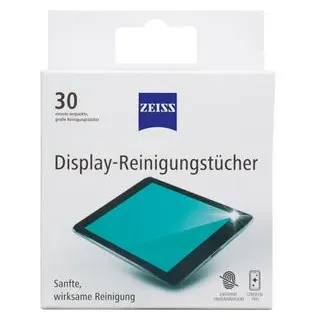 ZEISS Reinigungstücher 581-998, feucht, für Displays, einzeln verpackt, 30 Tücher