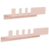 casa pura Wandregal 2er Set Metall 40 x 20 x 10 cm Pink