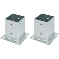 GAH Alberts Alberts 215248 Aufschraubhülse | für Rund- oder Vierkantholzpfosten | feuerverzinkt | 101 x 101 mm | 2er Set