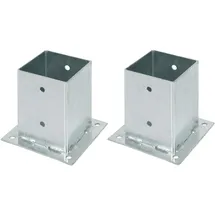 GAH Alberts Alberts 215248 Aufschraubhülse | für Rund- oder Vierkantholzpfosten | feuerverzinkt | 101 x 101 mm | 2er Set