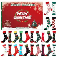 Weihnachts-Adventskalender 2024 – Weihnachtssocken-Adventskalender, Schachtel Mit 12 Weihnachtssocken Für Herren, Damen Und Kinder, Socken, Weihnachts-Countdown-Kalender