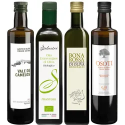 Probierpaket «Feinkost-Olivenöl» 4 x 1 Fl. Olivenöl à 50 cl (= 2 Liter), Bio Probierpakete