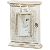 Kobolo Dekoobjekt Schlüsselkasten Schlüsselbox - LOVE VINTAGE Holz beige|weiß