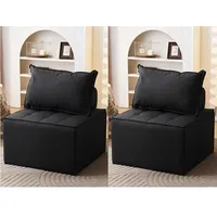 Random Modular Sectional Sofa 65*65*81cm Small Sofa Couch Sofa Sleeper Deep Seat Sofa with Adjustable Backrest,Small Couch for Small Spaces,Living Room,Bedroom,Apartment,Black Office Couch