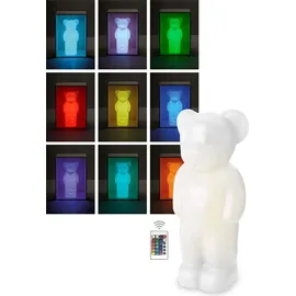 authentics Lumibär Dekoleuchte LED, Leuchtfigur in Bärenform mit Fernbedienung, Polyethylen, Weiß, 523700