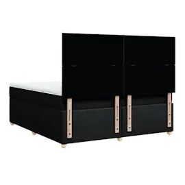 vidaXL Boxspringbett mit Matratze Schwarz 180x200 cm Stoff