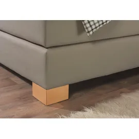 Home Affaire Boxspringbett HOME AFFAIRE "Merino", grau (taupe), B:208cm L:211cm, Struktur fein (100% Polyester), Komplettbetten, Boxspringbett, incl. Kaltschaumtopper, 5, Breiten, 2 Härtegrade, 3 Ausführungen